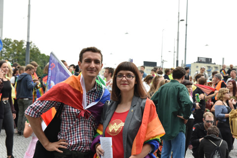 Marsz Równości w Katowicach 2019, Marek Szolc i Magda Dropek / Fundacja Równość.org.pl